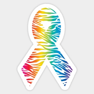 Awareness Ribbon - Rainbow Stripe Sticker